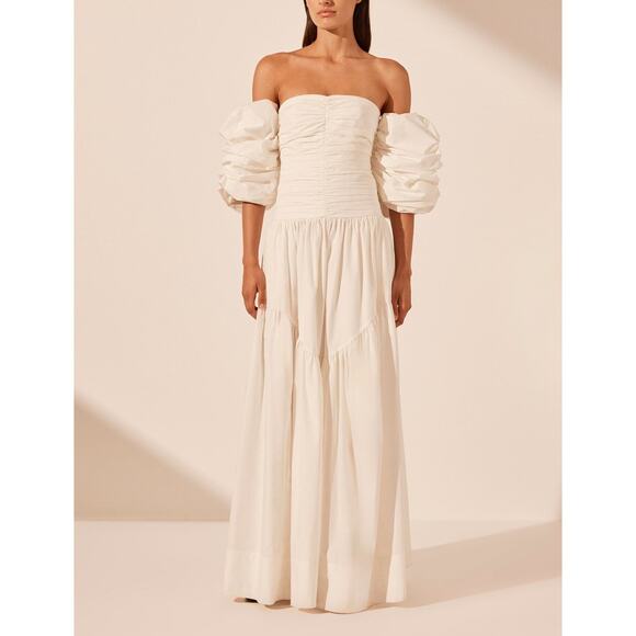Shona Joy 'Maiori' White Contour Ruched Maxi Dress Size 10 - NWT - Picture 1 of 5